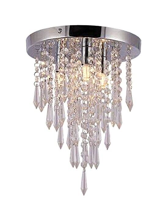 Luxury LED Crystal Chandelier Ceiling Light for Living Room Kitchen Hallway Bedroom, 25cm Diameter