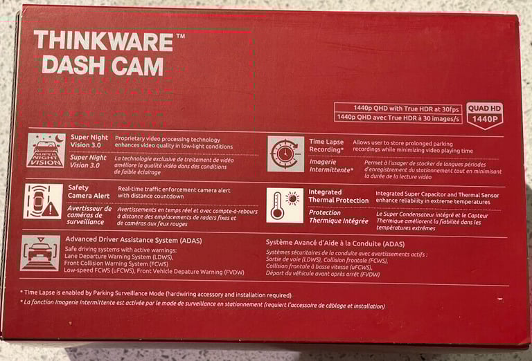 Thinkware Q1000 Dash Cam - 2K QHD 1440p Front & Rear Car Dash Camera