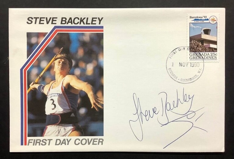 image for Steve Backley Signed Olympic Games Postal Cover