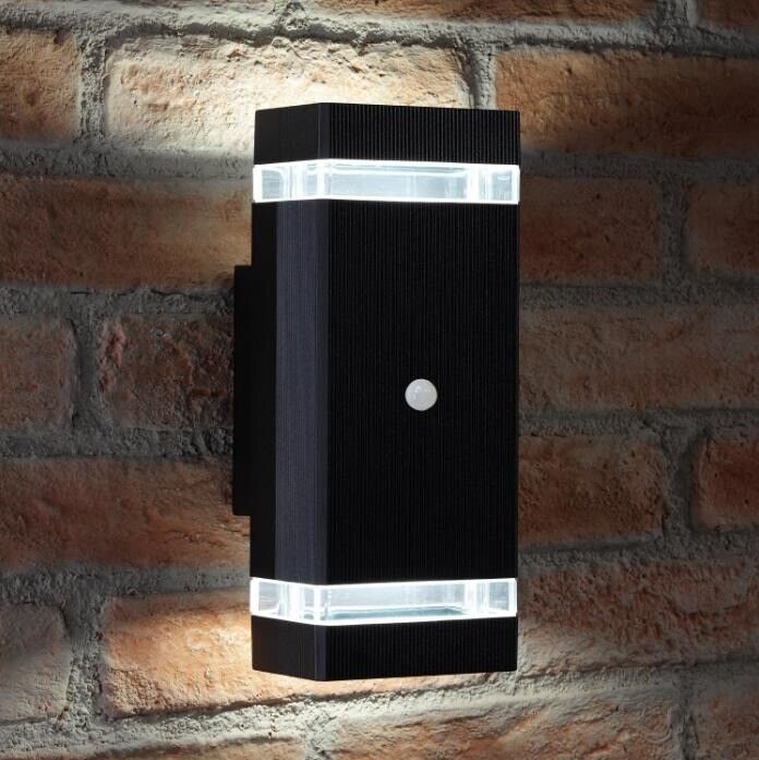Modern Style Up & Down LED Wall Light With Sensor, Waterproof Function, Including 2 x GU10 Bulbs