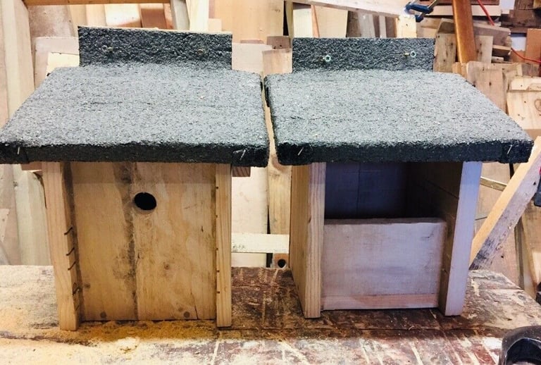 Handmade Waterproof Felted Painted Bird Box