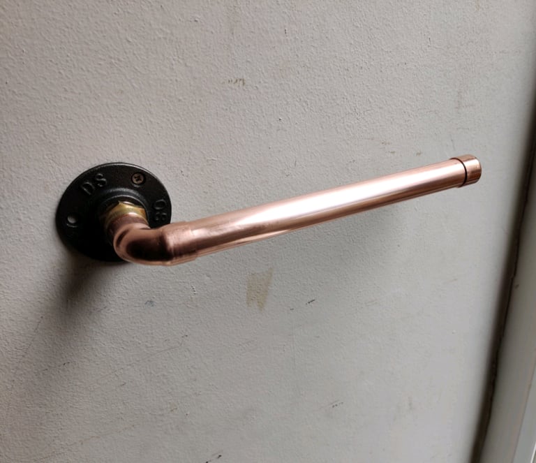image for Industrial Designed Copper Pipe Double Toilet Roll Holder 