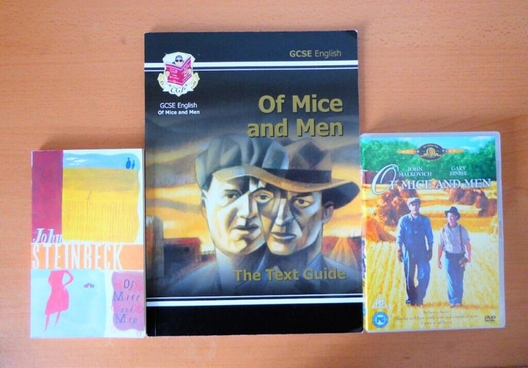 Of Mice and Men, John Steinbeck. Book, DVD and GCSE CGP revision / Text Guide, Harriseahead Mow Cop