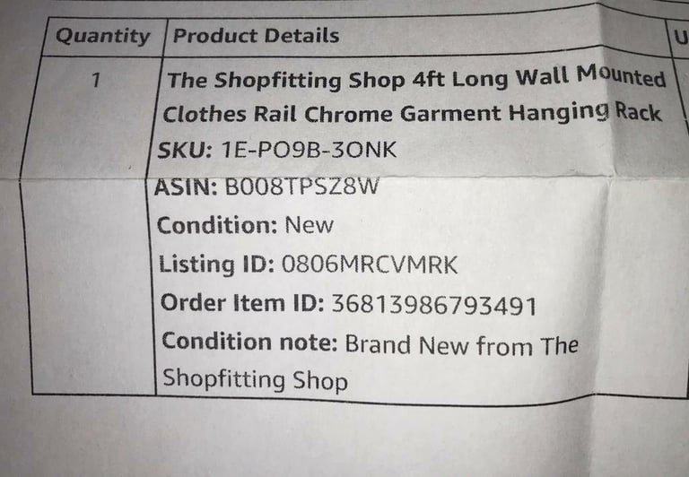 image for The Shopfitting Shop 4ft Long Wall Mounted Clothes Rail Chrome Garment