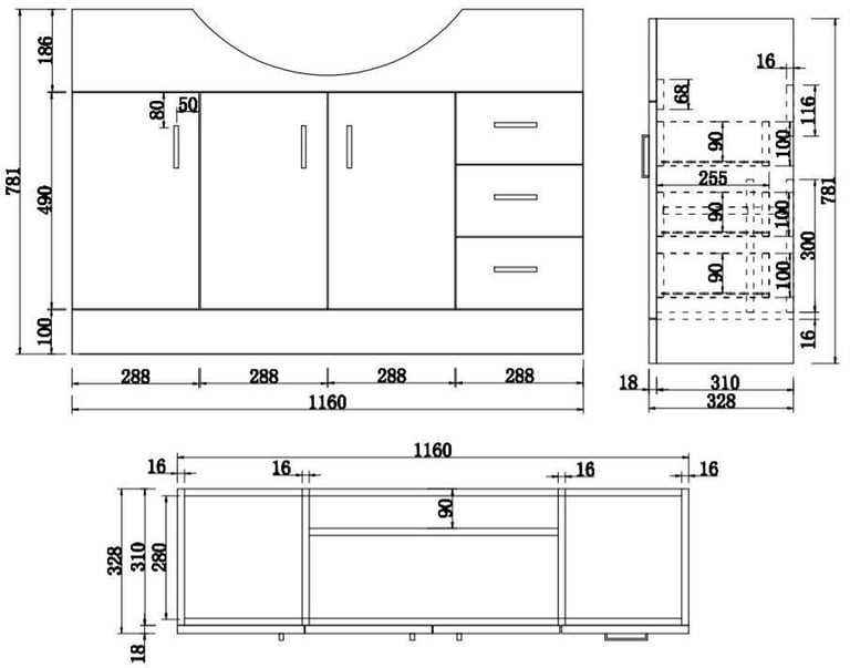 New Mars White Basin Vanity Unit 1200mm RRP £655 Our Price £360