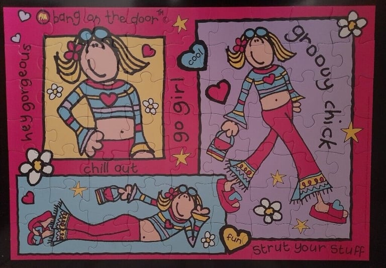 Ravensburger Bang on the Door, Groovy Chick, Vintage Jigsaw Puzzles 60 large pieces, Age 4+