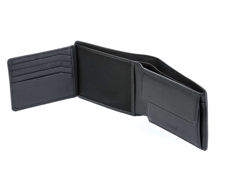 HUGO BOSS. NEW. Subway Wallet leather black. New with box. 