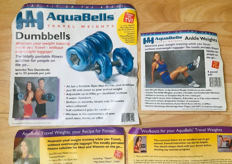 AquaBells Combo Set - Dumbbells and Ankle Weights Travel Weights Set