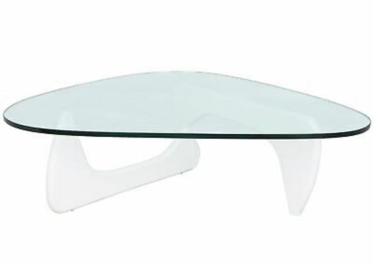 Latest designer noguchi Black/white Glass coffee living room table 