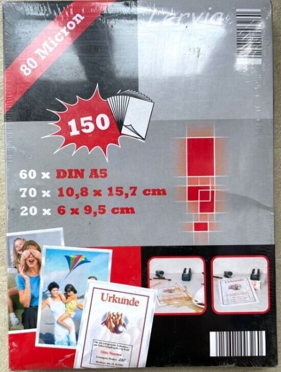 NEW Lervia150 Clear sheets for hot laminating A5 Photo Business Card