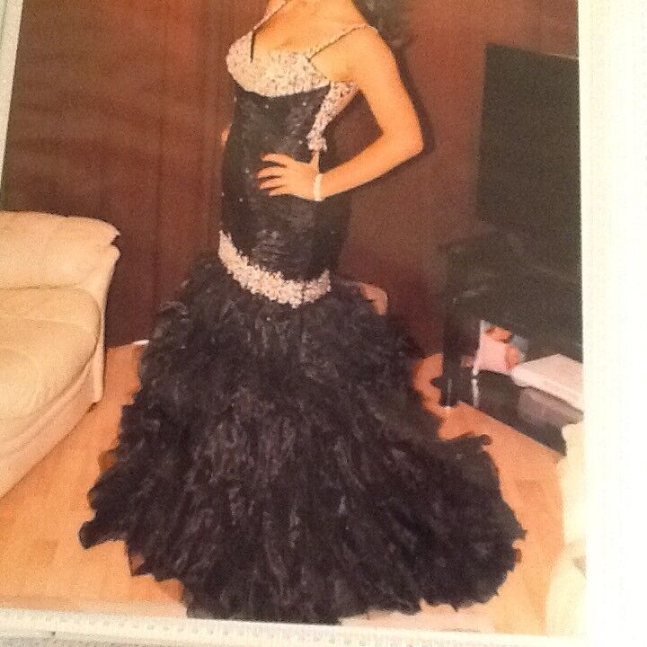 Stunning black Prom/evening dress size 10 perfect condition