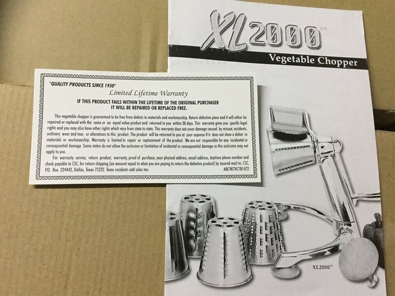 *NEGOTIABLE* XL2000 VEGETABLE CHOPPER (WITH LIFETIME WARRANTY)