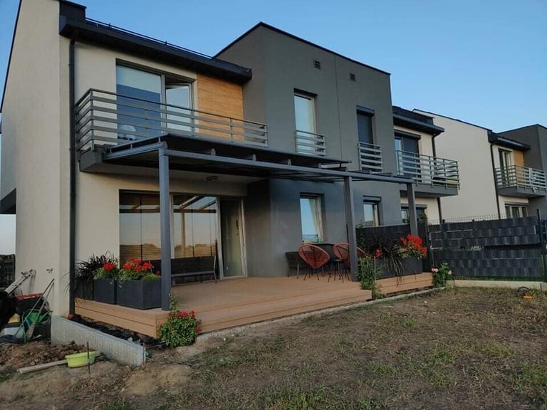 Aluminium Roof Canopy Veranda Glass Room Glass extension Frameless Sliding System Pergola