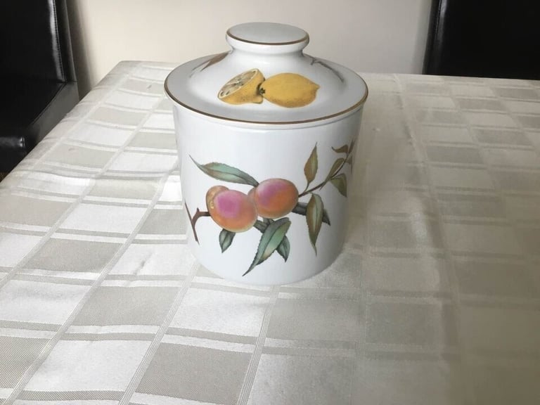 image for Royal Worcester Evesham Gold Storage Cannister & Lid. 