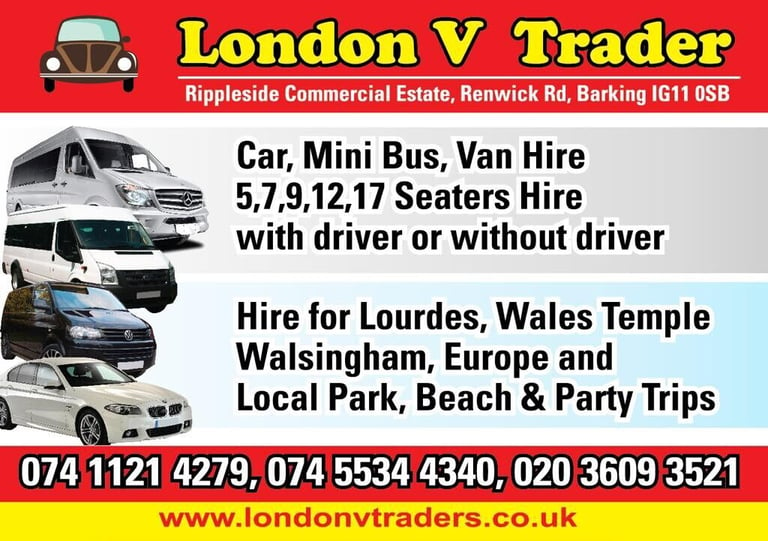 Rent Car , 9 seater , Mini bus and coach hire . With driver / without