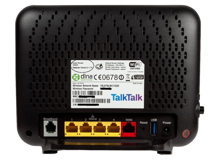 TalkTalk HG635 Huawei Super Router & Power Supply Unit