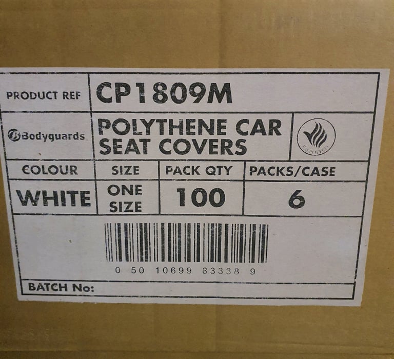 Premium white polythene car, automotive seat covers(VW, AUDI, MERC) 