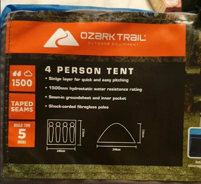 Ozark Trail Blue 4 Person Tent blue