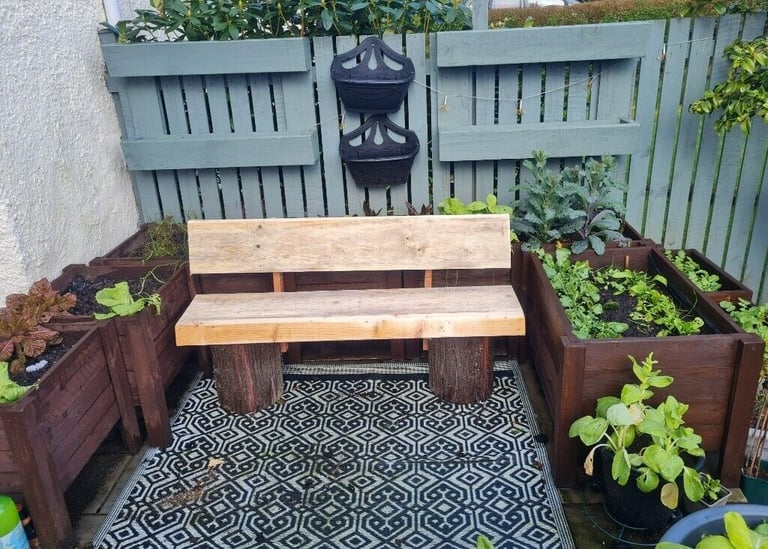 Double Log Leg Bench Handmade