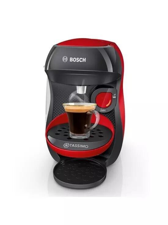 Tassimo by Bosch TAS1003GB Happy Pod Coffee Machine - Red and Black, Brand New, Sealed