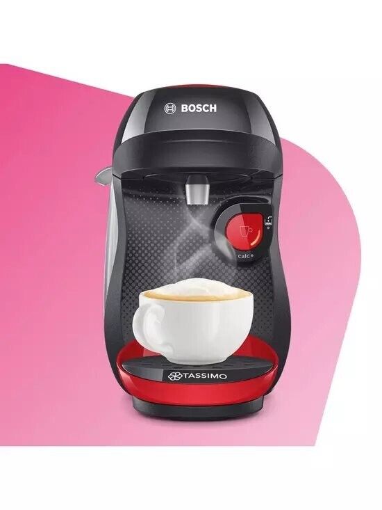 Tassimo by Bosch TAS1003GB Happy Pod Coffee Machine - Red and Black, Brand New, Sealed