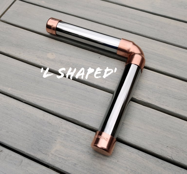 Industrial Designed Chrome & Copper Pipe Shelf Brackets