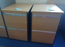 USED WOODEN 2 DRAWER FILING CABINETS - £80.00+VAT each
