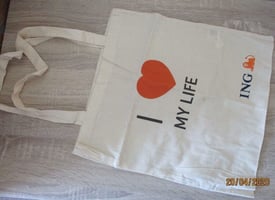 image for I love my life Bag Canvas Cotton Shopper Shopping Gift