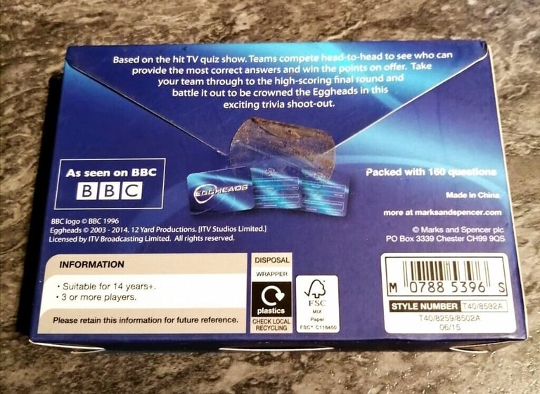 M&S - Eggheads card game