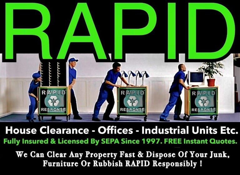 RAPID RESPONSE House Clearance Edinburgh ®️ 📞 Rubbish Removal, Office Junk, Man and a Van, Uplifts