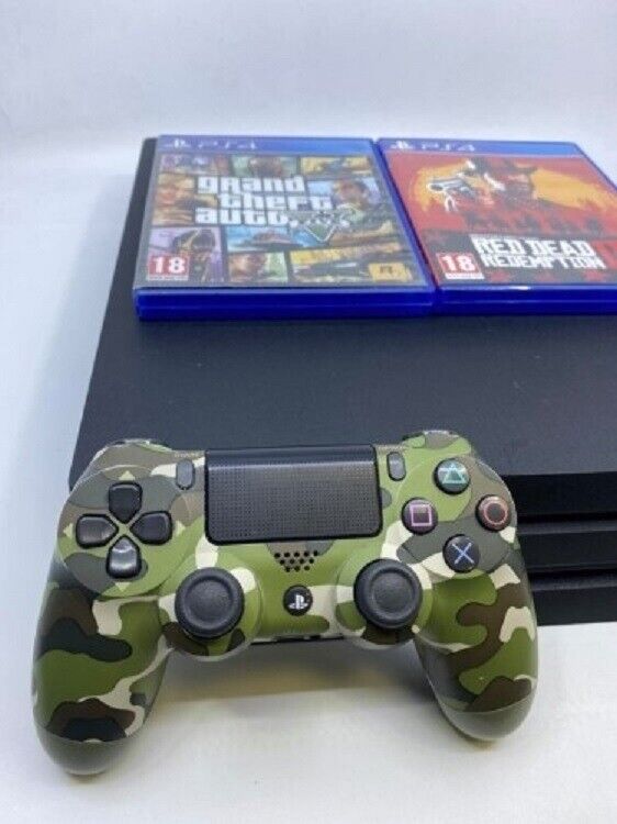 PS4 PRO 1TB Playstation CONSOLE with Red Dead and GTA 5