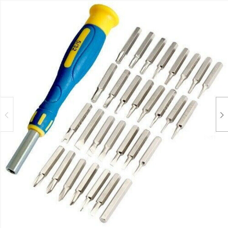 31PC SCREWDRIVER TORX PHILLIPS SLOTTED HEX KEY SECURITY BITS + CASE