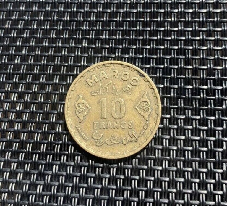 image for Coin 1371 Morocco 10 Francs Y#49 Schön#41 Maroc 1952 Mainaut Kayihan Coin