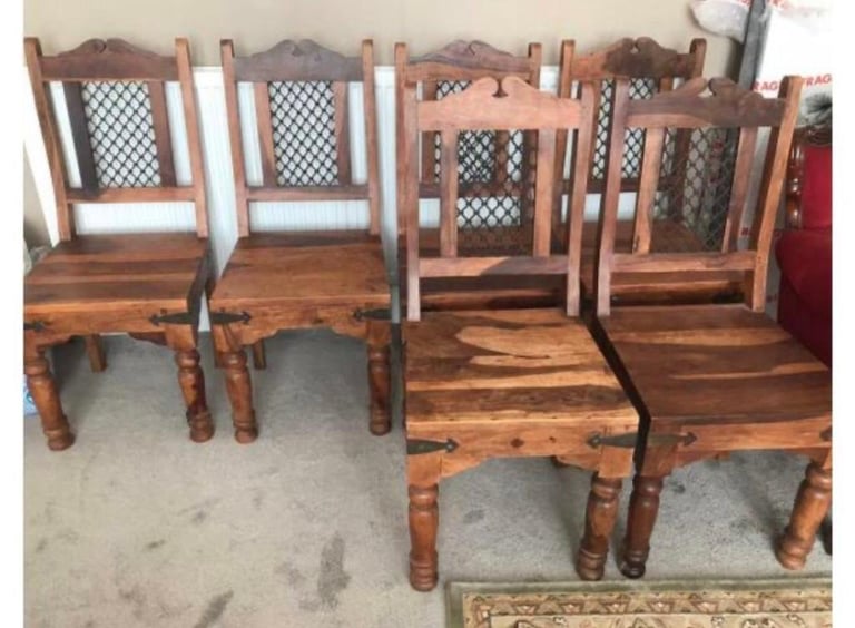 image for Solid table and six chairs set