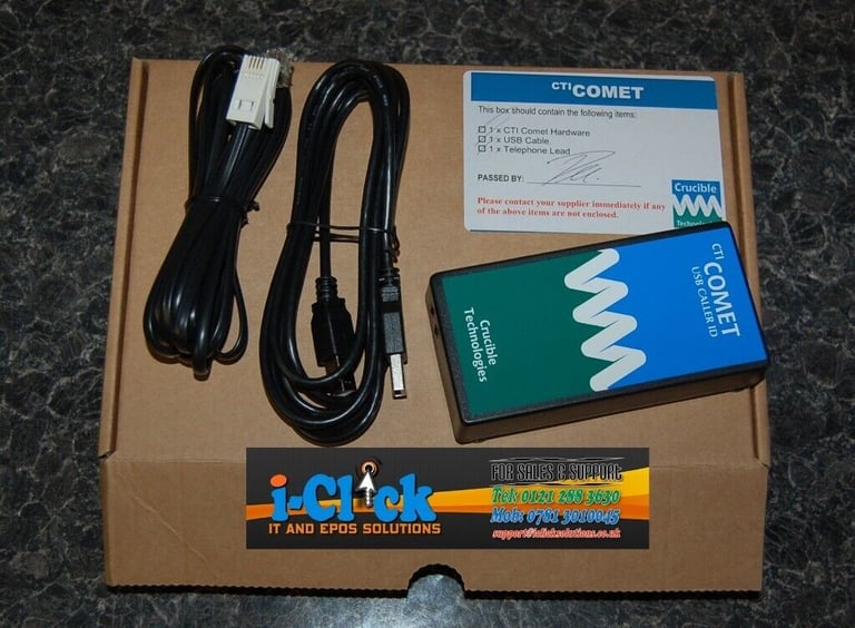 CTI Comet Crucible Caller ID Modem USB For Epos System & Phone Call Management Takeaway Restaurant
