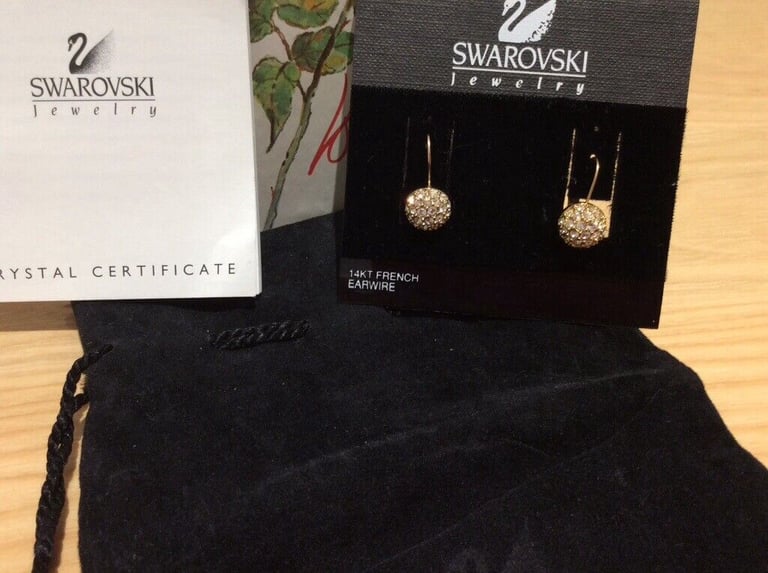 image for VINTAGE SWAROVSKI 14CT FRENCH WIRE CRYSTAL EARRINGS