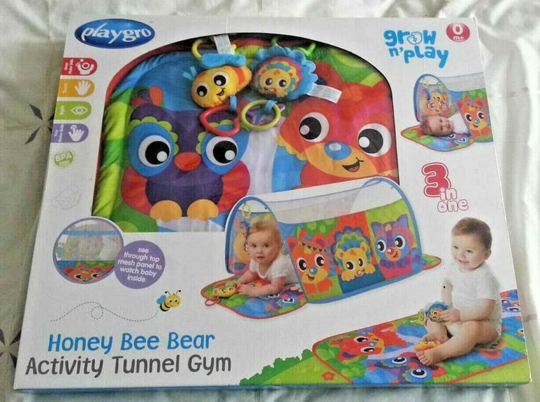 Playgro Honey Bee Bear Activity Tunnel Gym