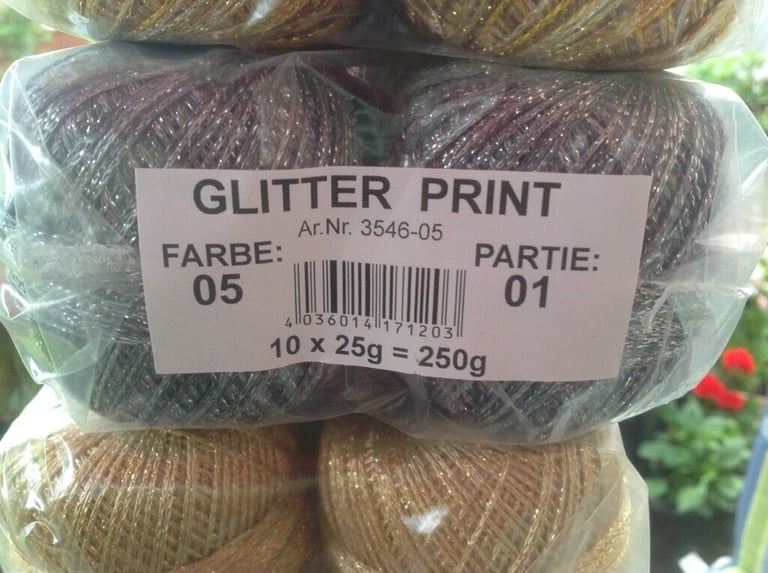 GRUNDL GOLDFINGERING CROCHET YARN 25g BALL GLITTER YARN 3PLY VARIOUS COLOURS