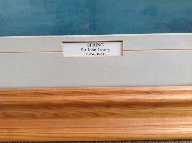 Large Rectangular Pine Frame with 'Spring' by John Lavery Print, 93cms x 68cms (36.5 x 26.75 inches)
