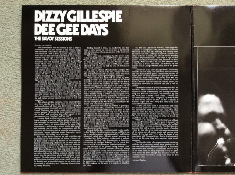 DIZZY GILLESPIE VINTAGE VINYL LP