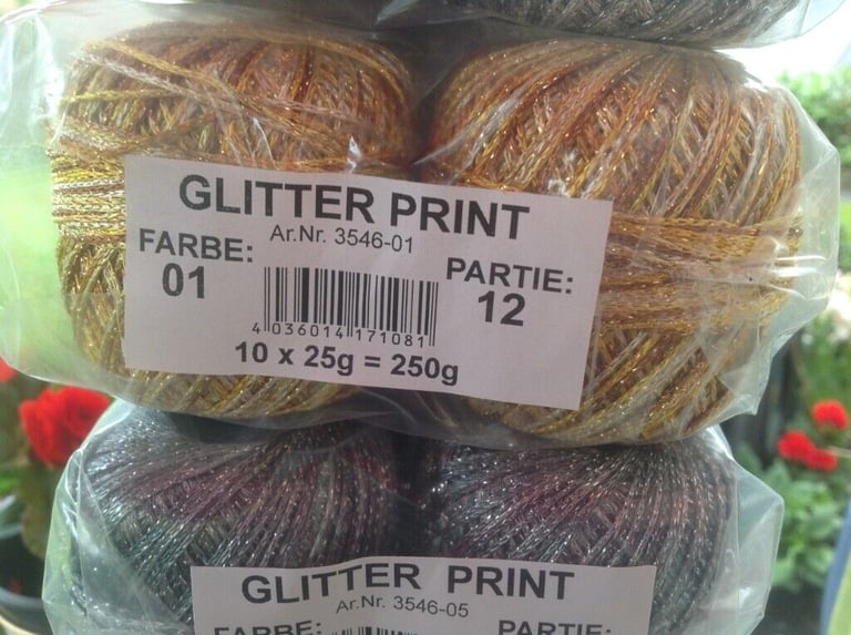 GRUNDL GOLDFINGERING CROCHET YARN 25g BALL GLITTER YARN 3PLY VARIOUS COLOURS