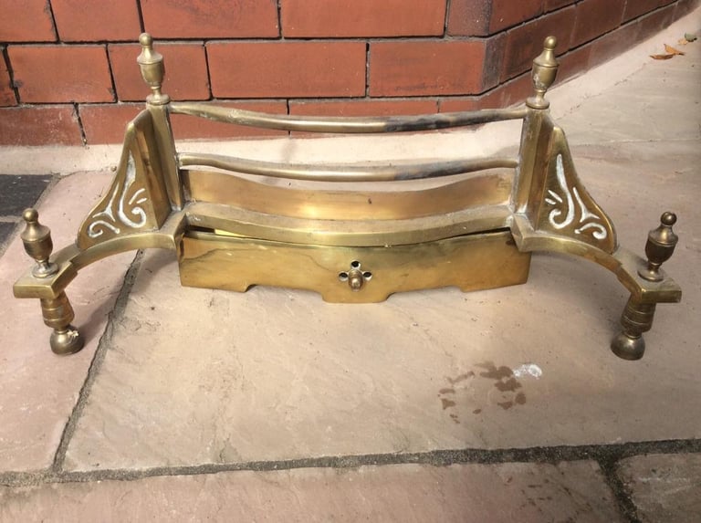 image for Vintage brass fender and ash plate