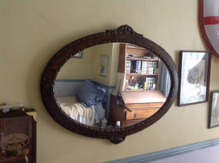 image for Victorian Oval Hall Mirror OAK