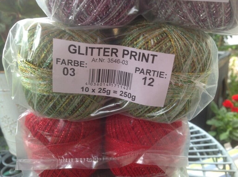 GRUNDL GOLDFINGERING CROCHET YARN 25g BALL GLITTER YARN 3PLY VARIOUS COLOURS