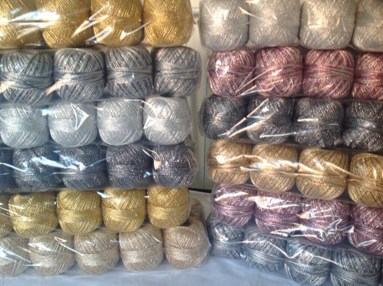image for GRUNDL GOLDFINGERING CROCHET YARN 25g BALL GLITTER YARN 3PLY VARIOUS COLOURS