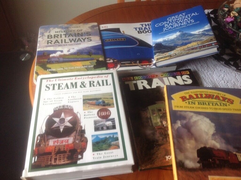 6 Large train books  £10