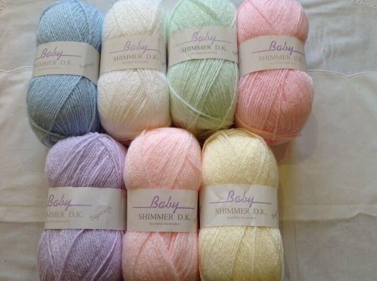 image for James C Brett BABY Shimmer Double Knitting Wool Yarn Various Colours 5x100g