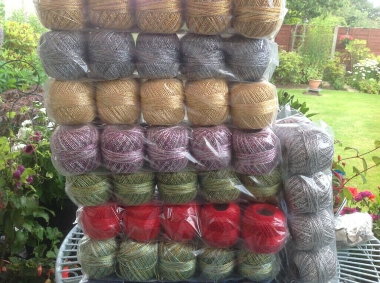 GRUNDL GOLDFINGERING CROCHET YARN 25g BALL GLITTER YARN 3PLY VARIOUS COLOURS