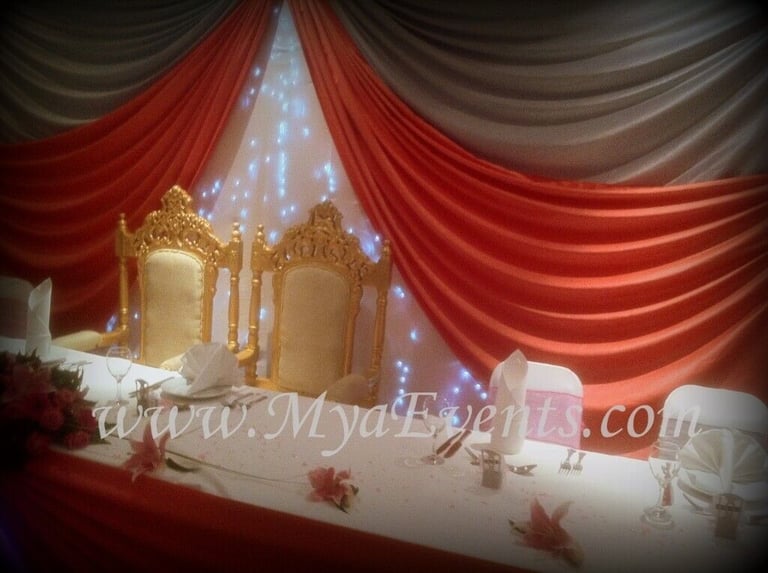 image for Head table decoration Hire £199 Throne Chair Hire Wedding Table Decoration Hire £4 Fruit Display hir
