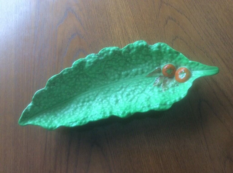 image for CARLTON WARE VINTAGE Green Leaf Dish In Perfect Condition